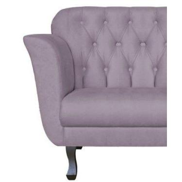 Imagem de Kit Namoradeira + 1 Poltrona Decorativa Dália Suede Rosê Pés Madeira M