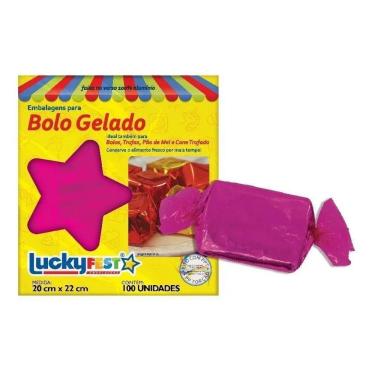 Imagem de Embalagem Laminada Para Bolo Gelado 20X22 Com 100 Unida Pink