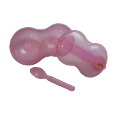 Imagem de Conjunto Papinha Para Bebês com Tigela e Colher Rosa - Injetemp 