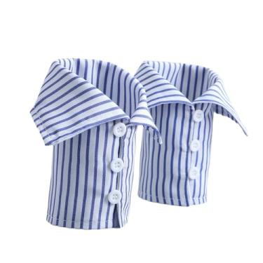 Imagem de IEUDNS 2x Punhos falsos para pulso e mangas falsas para casaco de terno, Azul