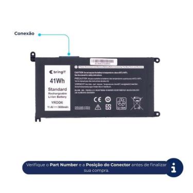 Imagem de Bateria para notebook compatível com Dell Part Number YRDD6  3600 mAh 
