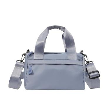 Imagem de Mini bolsa de ginástica mensageiro de nylon multiuso fitness ombro elegante viagem com alça ajustável, Azul, Medium, Azul