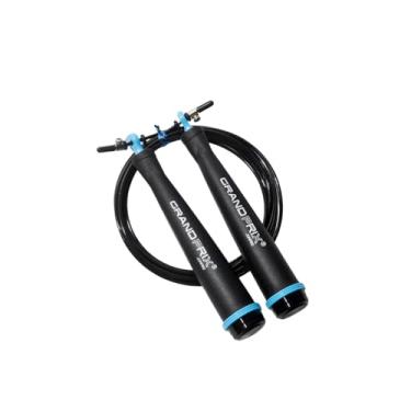 Imagem de Corda de pular leve de ultra velocidade Grand Prix (S-707, azul celeste) – Corda de velocidade de fio de aço profissional para boxe, CrossFit e HIIT – Corda de pular ajustável com rolamentos de