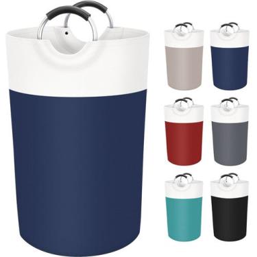 Imagem de Cesto de roupa suja BlissTotes 115L em tecido impermeável azul
