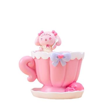 Imagem de Porta-canetas Cartoon Rabbit Teacup Resin 9,2x7,7x9,1 cm