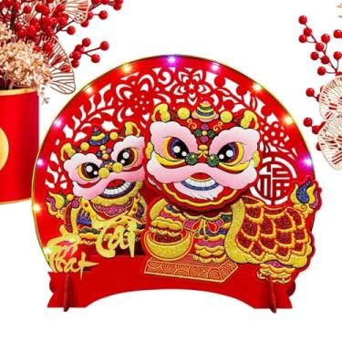 Imagem de Decoração de riqueza | Peça central da fortuna vietnamita acenando - Centros de mesa de feltro para mesas com luz - para ano novo, festival de primavera, casa, celebração, mesa, quarto, sala de estar