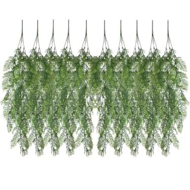 Imagem de Kit Com 10 Pendentes De Folhagem Caída Bambu Decoração Para Jardim Vertical Artificialpara Fachada, Muro, Eventos e Decoração de Festa