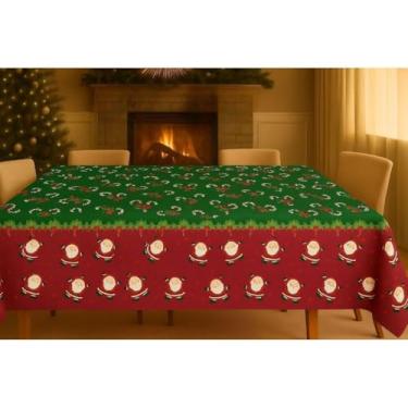 Imagem de Toalha de Mesa Natalina Estampada Decorativa Mesa Posta Festa Natal Reforçada (Papai Noel Novo,3,20x1,40)