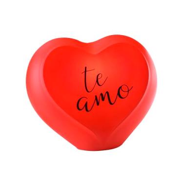 Imagem de Luminária Coração Te Amo, Polietileno, Vermelho, 27x22x16cm, Luz Suave, Bivolt, Design Minimalista, Decorativa Romântica