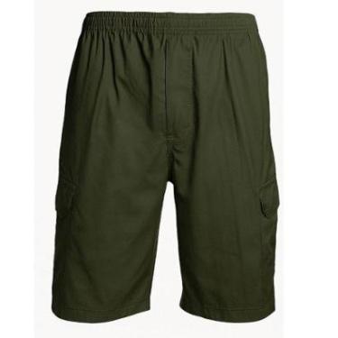 Imagem de Bermuda Masculina Sarja Com Elástico Verde Plus Size-Masculino