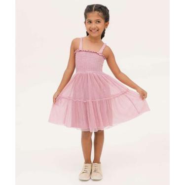 Imagem de Vestido Infantil Tule Marisa Tam 4 a 10-55044, 10, Rosa