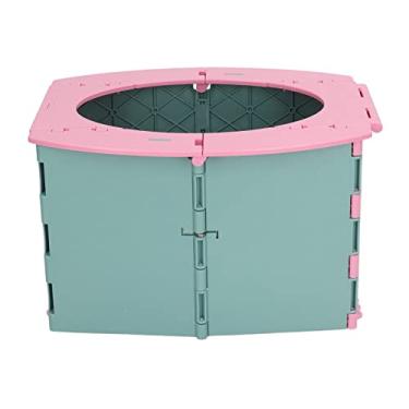 Imagem de Garosa Vaso Sanitário Portátil Dobrável para Bebês para Viagens, Acampamento e Condução de Longa Distância, Material PP Leve Com Sacos Descartáveis, Higiênico, Fácil Limpeza (Verde Rosa)