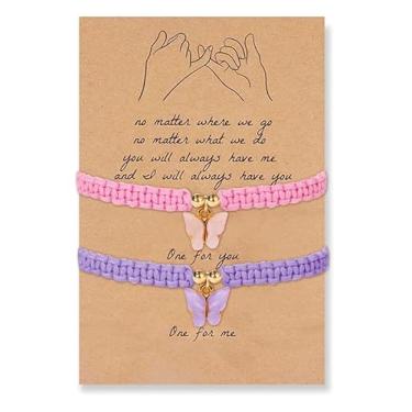Imagem de Pulseiras de amizade femininas trançadas feitas à mão, conjunto de pulseiras BFF para presente de joias para melhor amiga ajustável, Medium, Latão, Sem Pedra Preciosa