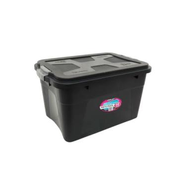 Imagem de Caixa Organizadora Multiuso com Tampa e Trava, 56 Litros, 50x40x33 cm, Atóxica, Livre de BPA, Empilhável