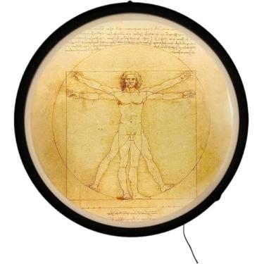 Imagem de Luminária de Parede LED Sign Homem Vitruviano – Decoração Moderna, Iluminação LED para Sala, Quarto e Escritório, Design Inspirado em Leonardo da Vinci