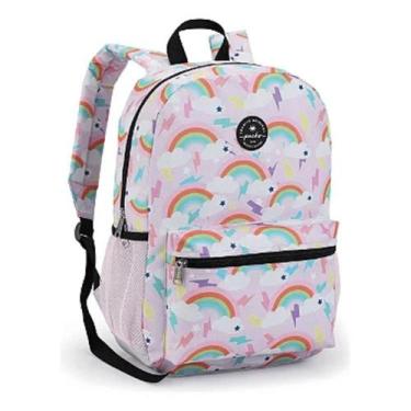 Imagem de Mochila Escolar Arco Iris Sorvete Colorida 15l Seanite Cor:Arco Iris, 