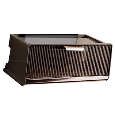 Imagem de TOPINCN Caixa de Armazenamento de Roteador WIFI Montada na Parede, Caixa Organizadora de Cabos de Grande Capacidade Com Tampa, de Gerenciamento de (Cor café tamanho médio)