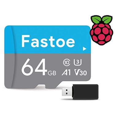 Imagem de Cartão SD Fastoe 64GB Raspberry Pi pré-carregado (Noobs) para 4, 3B+, 3B, 2, Zero compatível com todos os modelos Pi, 64GB NOOBS Card Bundle