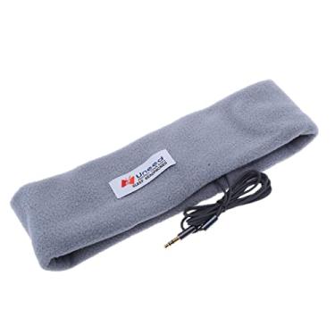 Imagem de Kesoto Fone de ouvido confortável com cancelamento de ruído de 3,5 mm com fio para dormir, máscara para os olhos – cinza, conforme descrito