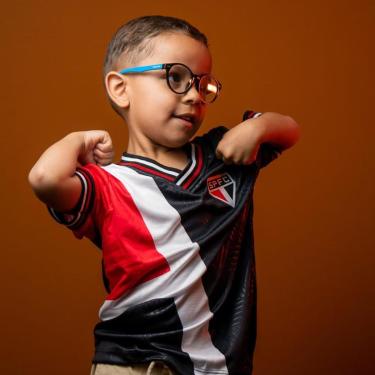 Imagem de Camiseta São Paulo Hyperbole Gola V Infantil Preta-Unissex