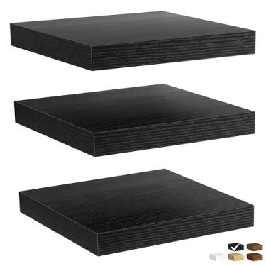 Imagem de Fun Memories Prateleiras flutuantes para parede, prateleiras de parede de madeira rústica para banheiro, quarto, sala de estar e cozinha, prateleiras de exibição de armazenamento, (conjunto de 3