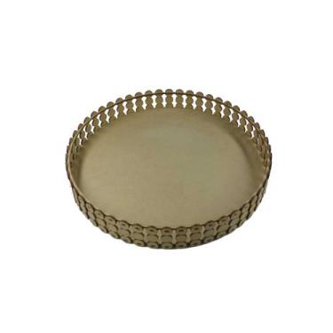 Imagem de Bandeja Pérolas Redonda 35x35x4,5cm Lisa - MDF a Laser - 931 - Arte Ma