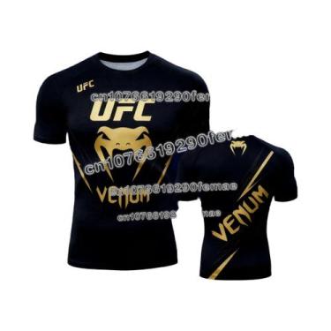Imagem de Camiseta Masculina UFC Estampada Em 3D Manga Curta Gola Redonda Esport