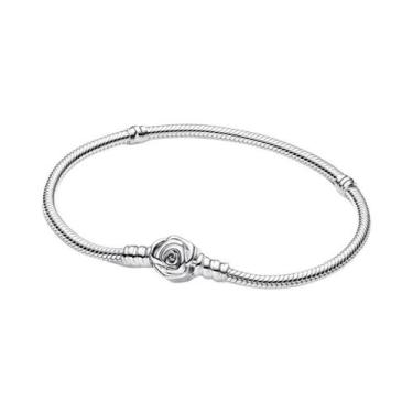 Imagem de Pulseira De Pérola De Prata 925 Com Fecho De Borboleta Rosa Amor 17-21