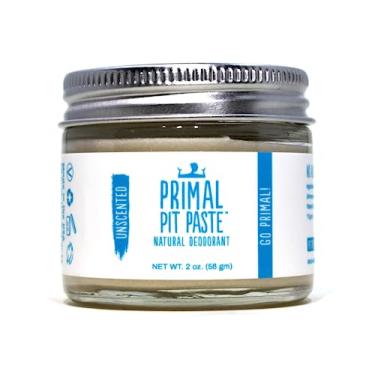 Imagem de Primal Pit Paste Desodorante natural sem alumínio, sem perfume (pacote com 1) | Controle de odor durante todo o dia para mulheres e homens | Fórmula eficaz e calmante para a pele com ingredientes