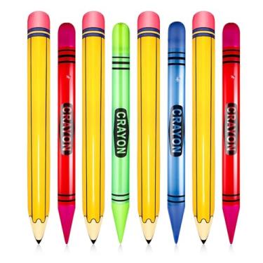 Imagem de Denylo pro Conjunto De 8 Balões Infláveis Gigantes Giz Cera, Decoração Para Festa Volta Às Aulas, Sala Aula, Playground, Áreas Internas E Externas, Tema Aniversário Disponível