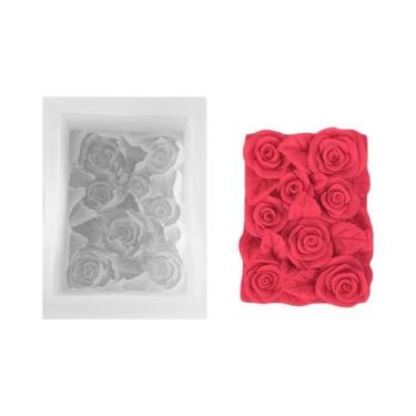 Imagem de Molde De Silicone Para Sabonete Em Forma De Rosa Quadrada, Ferramenta 
