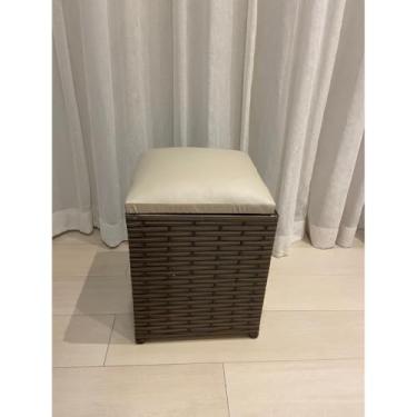 Imagem de Puff Organizador 2 Em 1 Puff/cesto Fibra Sintética P(ARGILA/CARAMELO)