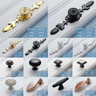 Imagem de Puxador de Armário no Estilo Europeu Vintage Cabo Porta Cozinha Alavancas Gaveta Lata Liga Alumínio Hardware Móveis com Buraco Único e Parafuso