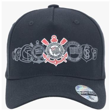 Imagem de Boné Corinthians Silk Frontal Preto Supercap Símbolos-Masculino