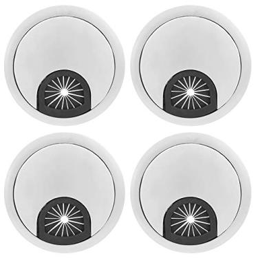 Imagem de Liga de zinco cabo grommet mesa buraco capa elegante durável organizador fio para computador mesa escritório 4 pçs conjunto 2.6in diâmetro