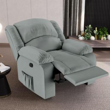 Imagem de Poltrona do Papai Reclinável Sala de Cinema Barcelona Manual PU Cinza 