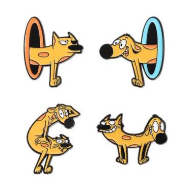 Imagem de Broche Pins Creative Cartoon Cat Dog Funny Yellow Animal - Yiweisai