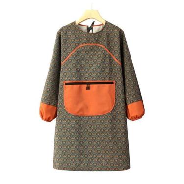 Imagem de Avental vintage de estilo chinês de manga comprida para mulheres/homen