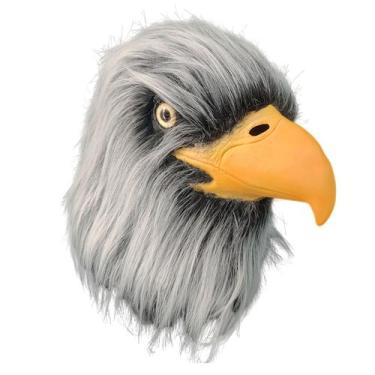 Imagem de Máscara Águia Branca com Cabeça Emplumada Resina Realista 35x20x32cm -
