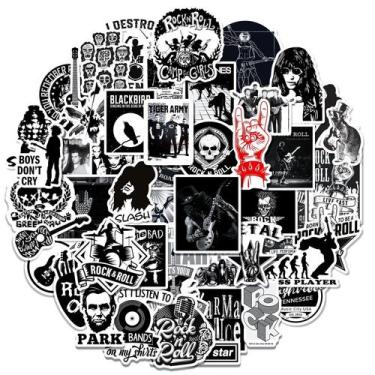 Imagem de Adesivos Music Mix, 50 peças, decalques de vinil coloridos à prova d'á