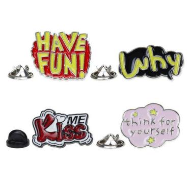 Imagem de Conjunto de broches Colorful Quote Creative Alloy Enamel Lapel - Yiwei