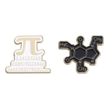 Imagem de Alfinetes de broche Matemática e Química Pi Symbol Molecule Alloy - yi