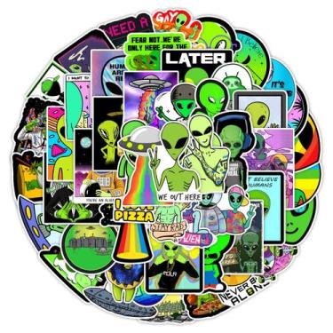 Imagem de Pacote de adesivos Alien Vinyl, 50 unidades à prova d'água para laptop