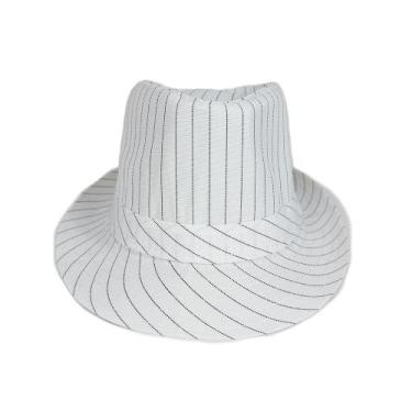 Imagem de Chapéu Fedora Listrado Preto e Branco Estilo Jazz Vintage - yiweisai