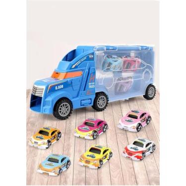 Imagem de Porta-caminhões de transporte de veículos de brinquedo para meninos e 