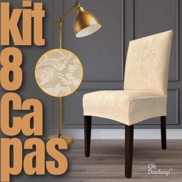 Imagem de Kit 8 Capas de Cadeira Linha Premium Mexicana - Creme - OK Darling