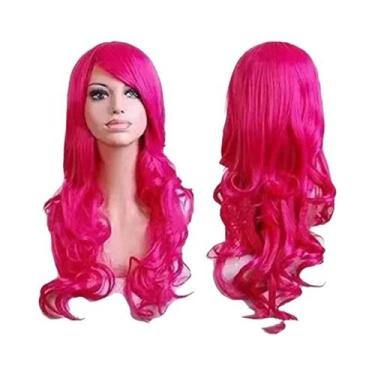Imagem de Peruca Colorida Para Cosplay Feminino, Cabelo Longo Com Ondas Grandes,