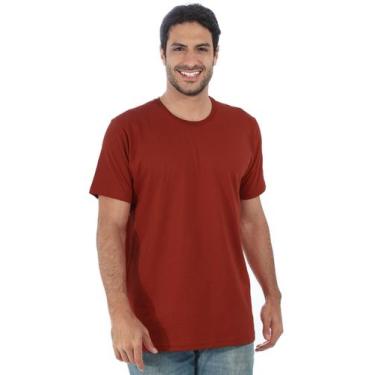 Imagem de Camiseta Masculina Algodão Manga Curta Básica Tijolo - Anistia Modas, 