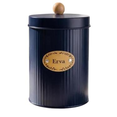 Imagem de Pote Lata De Aço Galvanizado Porta Mantimentos Decoração - MUNDIART, E