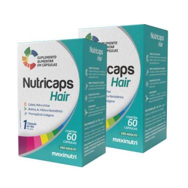 Imagem de Kit 2 Nutricaps Hair Polivitaminico 60 Cápsulas Maxinutri